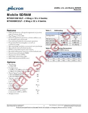 MT48H8M32LFB5-75 IT:H TR datasheet  